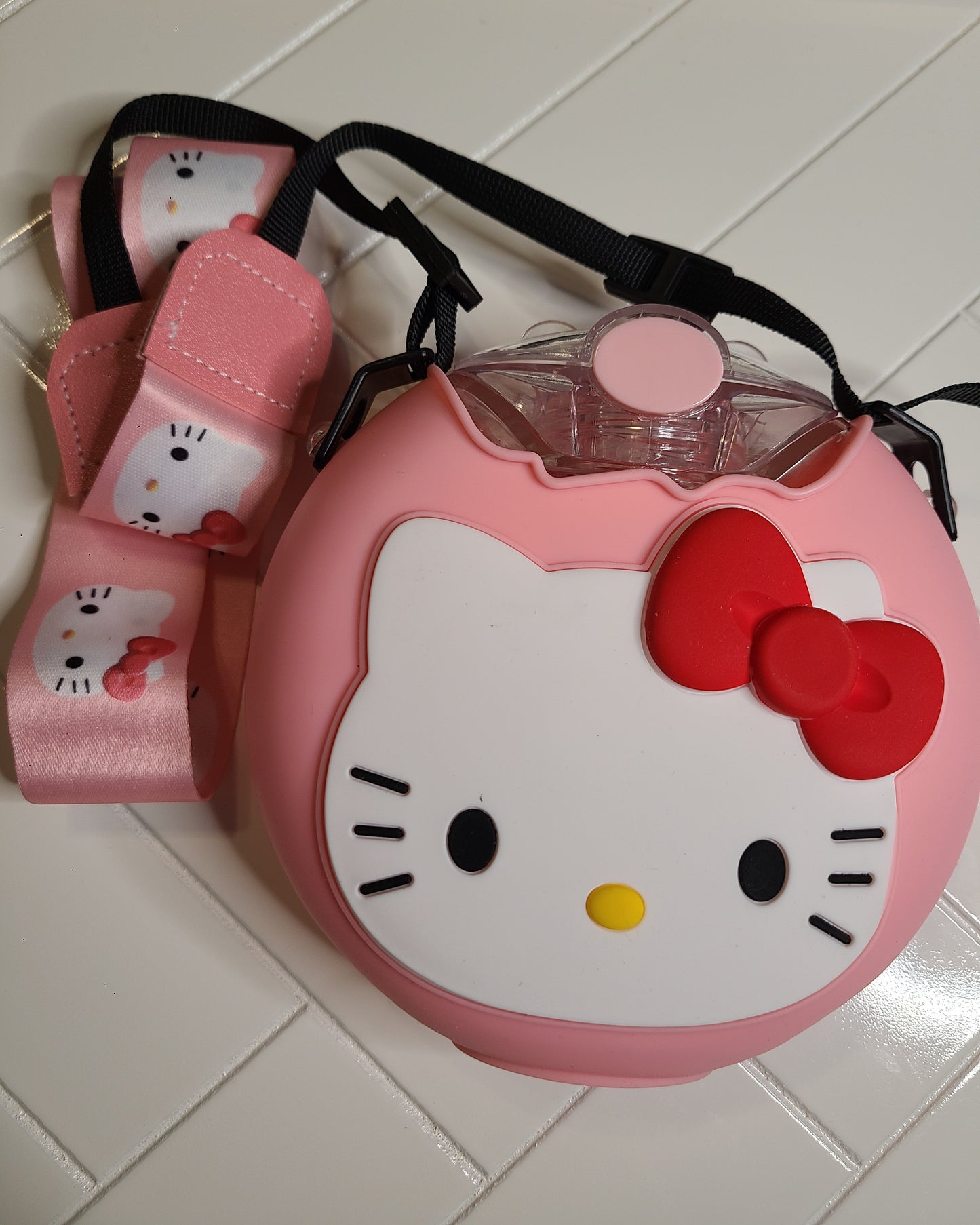 Hello Kitty Water Bottle with Strap