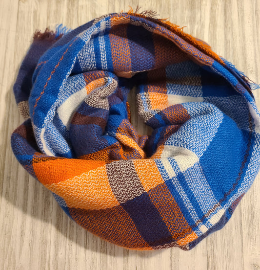 Plaid Oversized Blanket Fringe Scarf