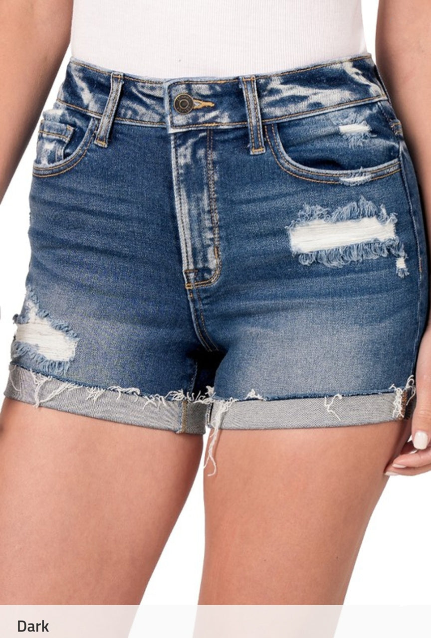 Distressed Denim Shorts