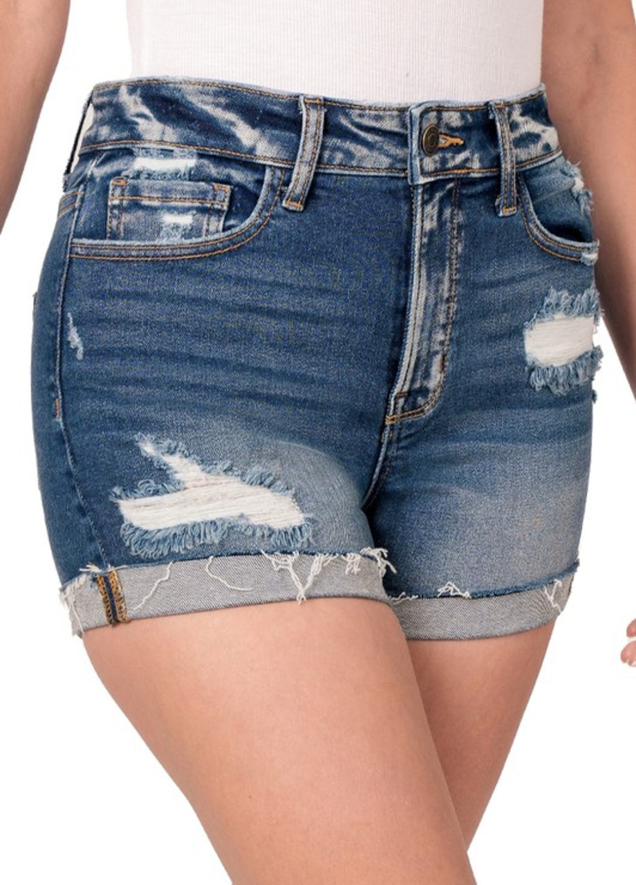 Distressed Denim Shorts