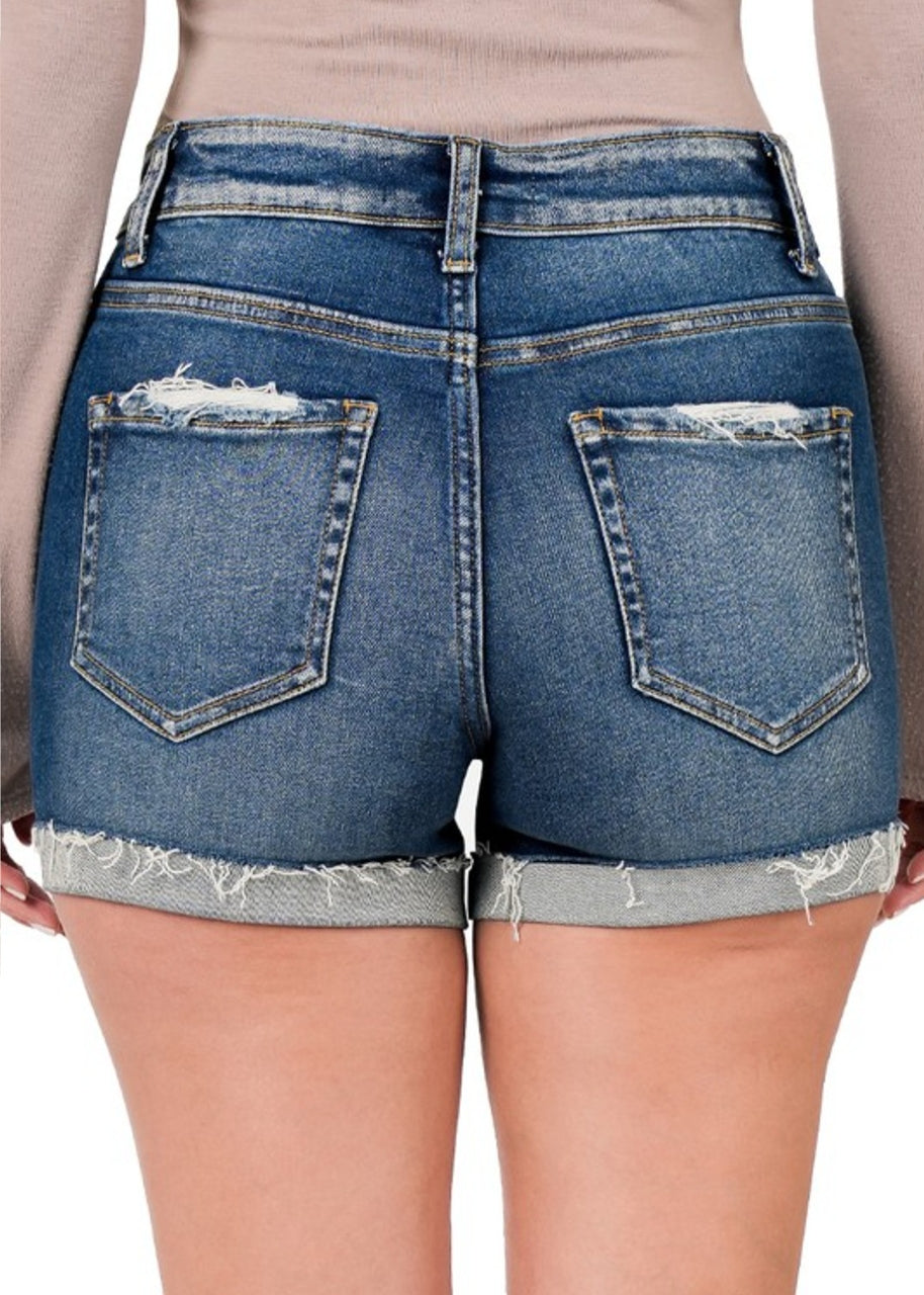 Distressed Denim Shorts