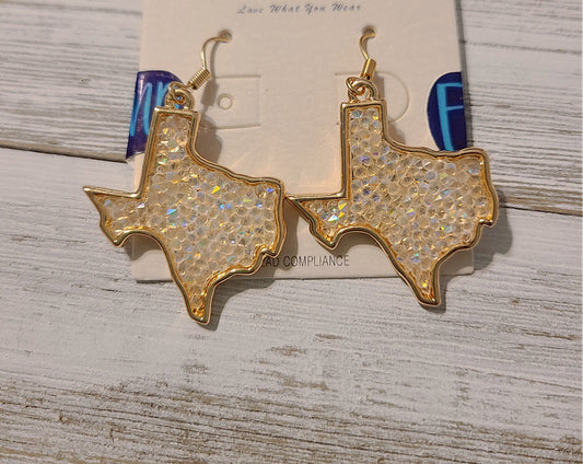 Opal Glitter Texas Earrings - Gold