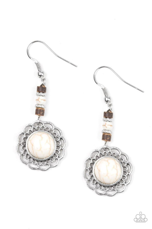 Desert Bliss White Paparazzi Earrings