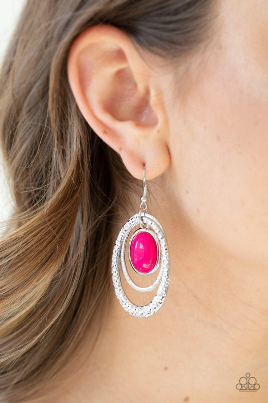 Paparazzi Seaside Spinster - Earrings Pink