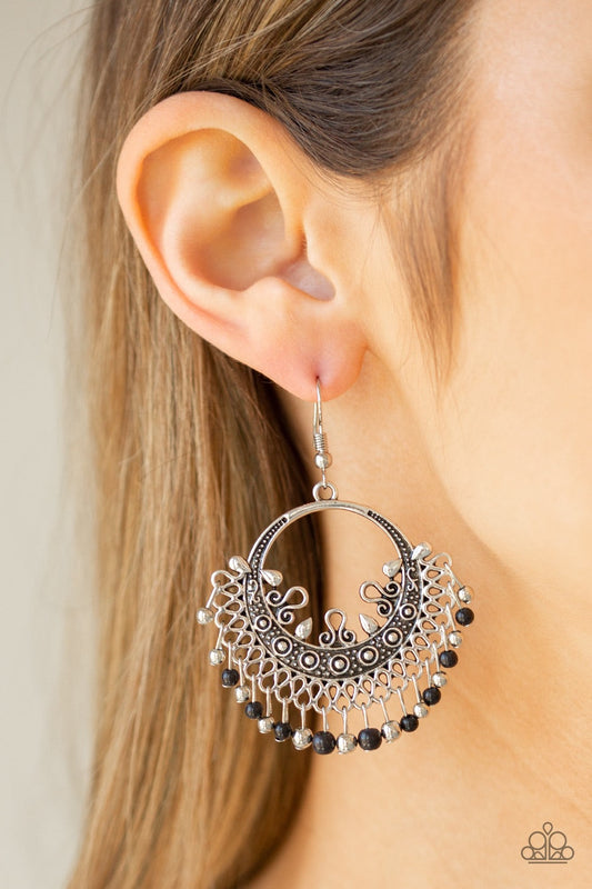 PAPARAZZI "CANYONLANDS CELEBRATION" BLACK EARRINGS